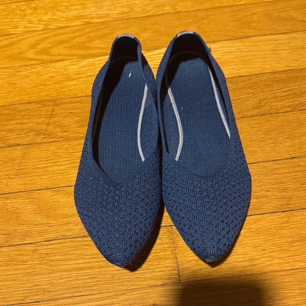 Women's Navy Blue Knit Flats
